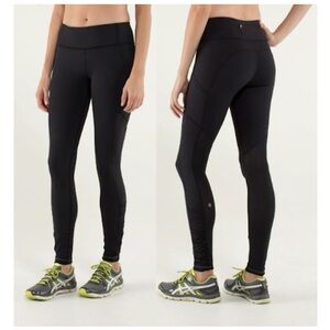 LULULEMON Speed Tight Black Leggings Ruched Ankle Size 6 Women Workout Pant